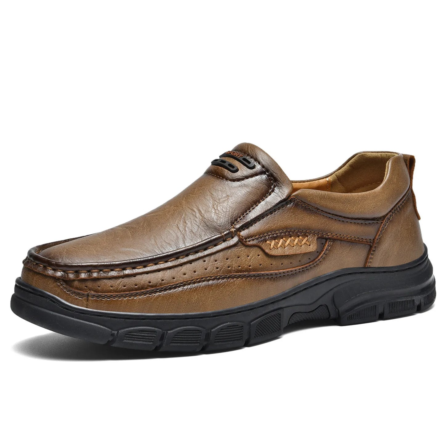 Mocassins Homme Cuir Respirants - Semelle Épaisse Confort | Été Casual