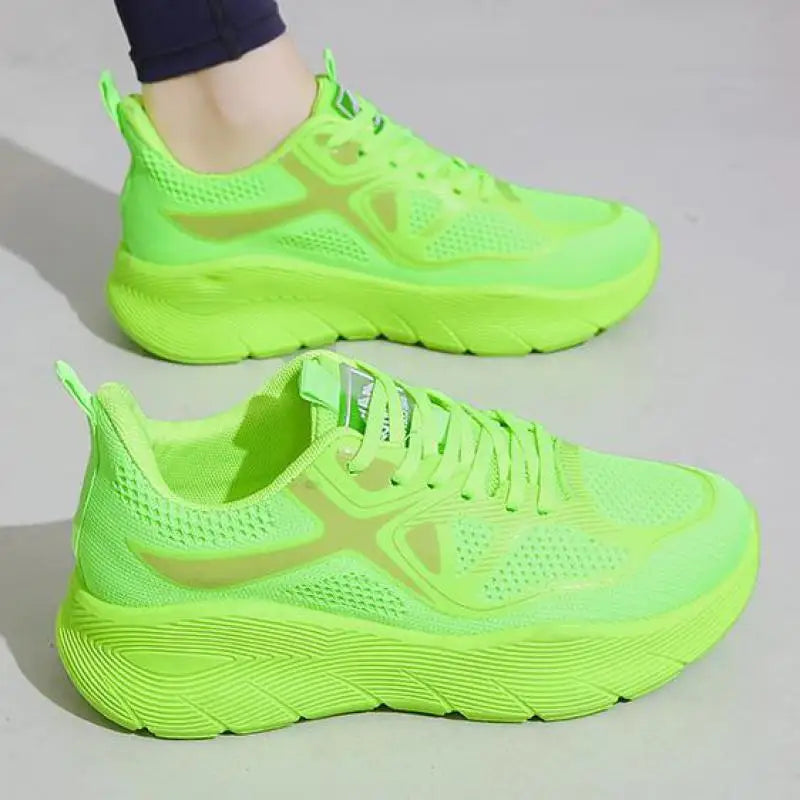 Sneakers Plateforme Femme Orange - Mesh Respirant | Printemps Été 2025