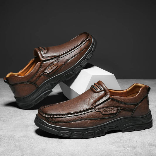 Mocassins Homme Cuir Respirants - Semelle Épaisse Confort | Été Casual