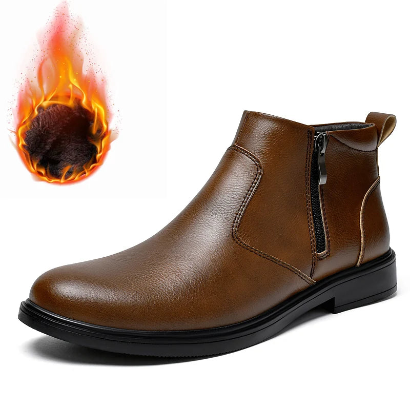 Bottes Chelsea Homme Cuir - Double Zip Latéral | Hiver Doublées