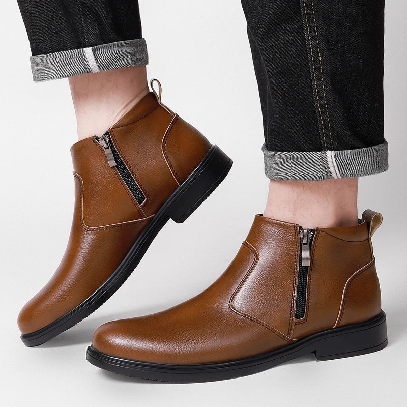 Bottes Chelsea Homme Cuir - Double Zip Latéral | Hiver Doublées