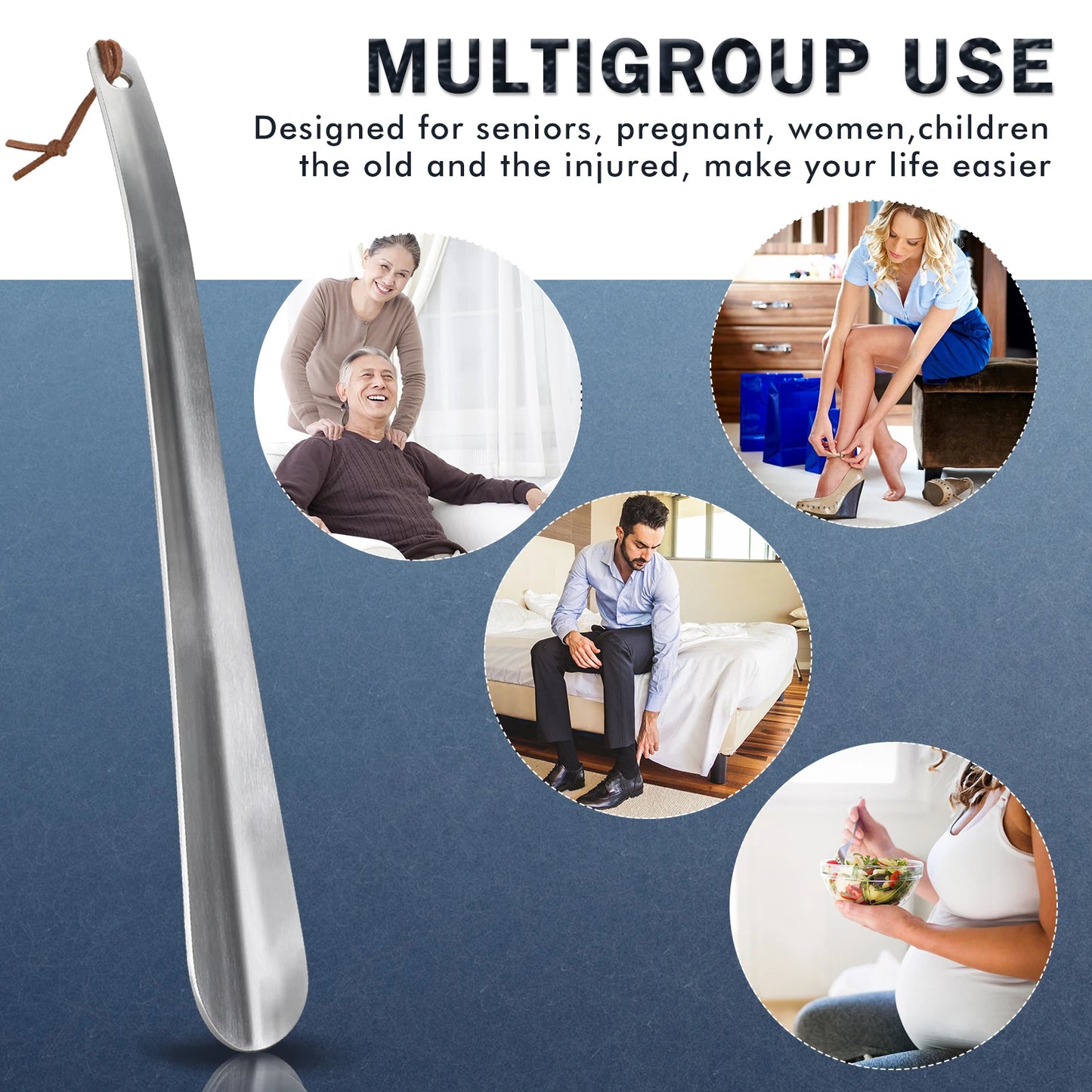 Chausse-Pied Acier Inoxydable 30cm - Premium Long Manche | Sans Se Baisser