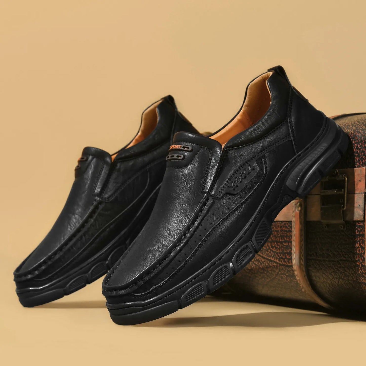 Mocassins Homme Cuir Respirants - Semelle Épaisse Confort | Été Casual