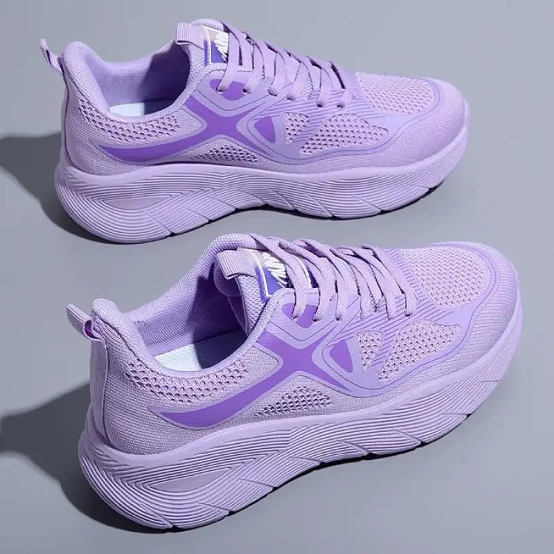 Sneakers Plateforme Femme Orange - Mesh Respirant | Printemps Été 2025