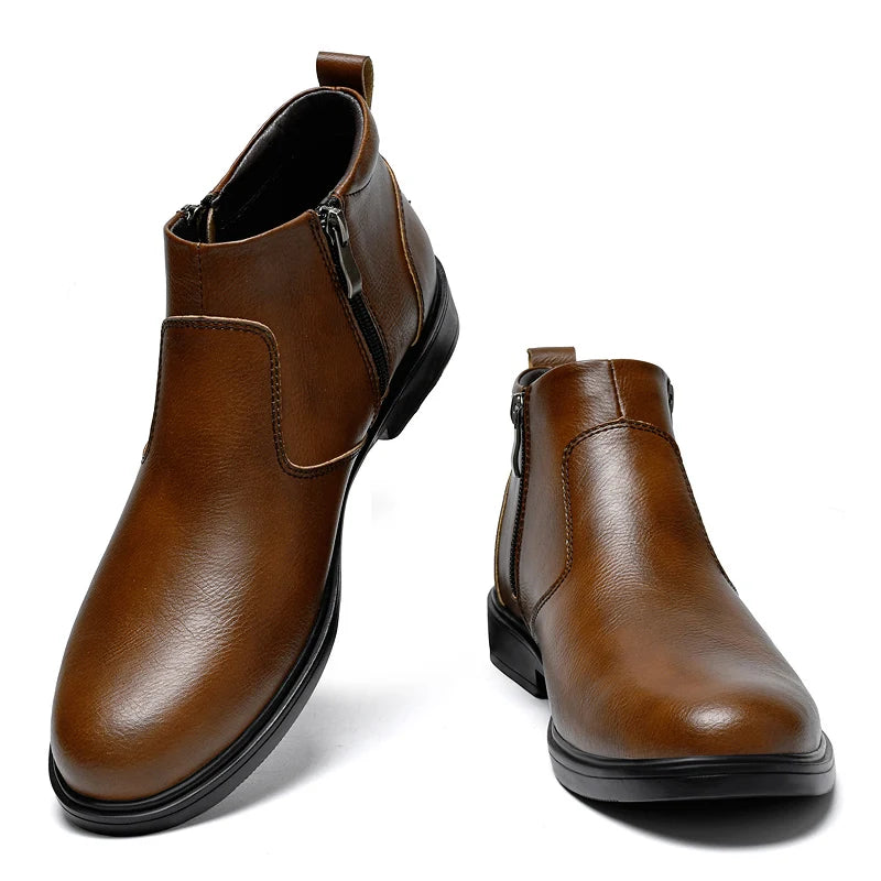 Bottes Chelsea Homme Cuir - Double Zip Latéral | Hiver Doublées