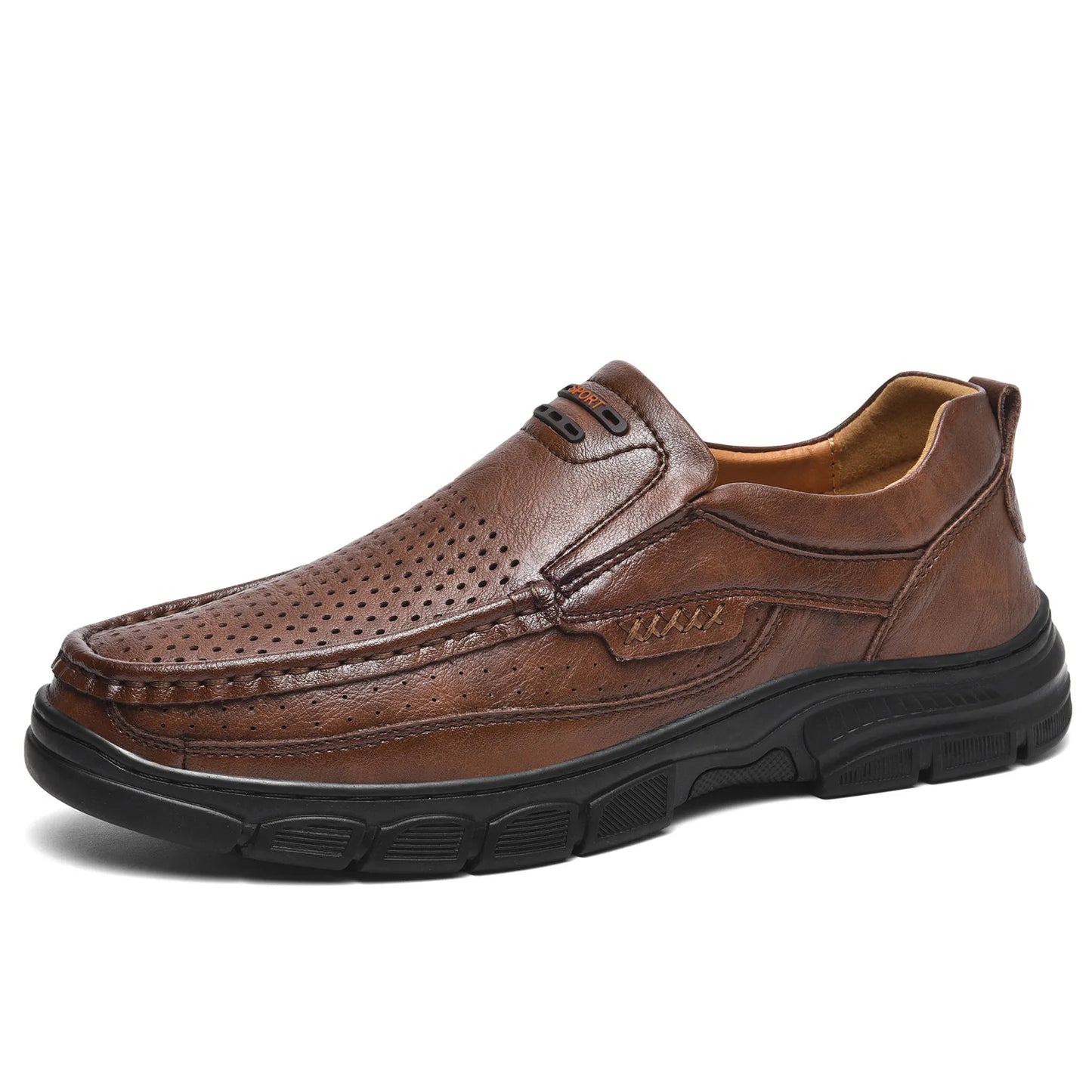 Mocassins Homme Cuir Respirants - Semelle Épaisse Confort | Été Casual