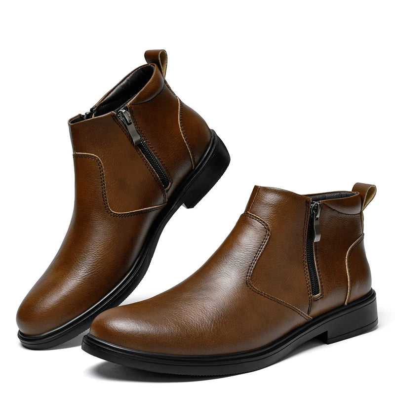 Bottes Chelsea Homme Cuir - Double Zip Latéral | Hiver Doublées